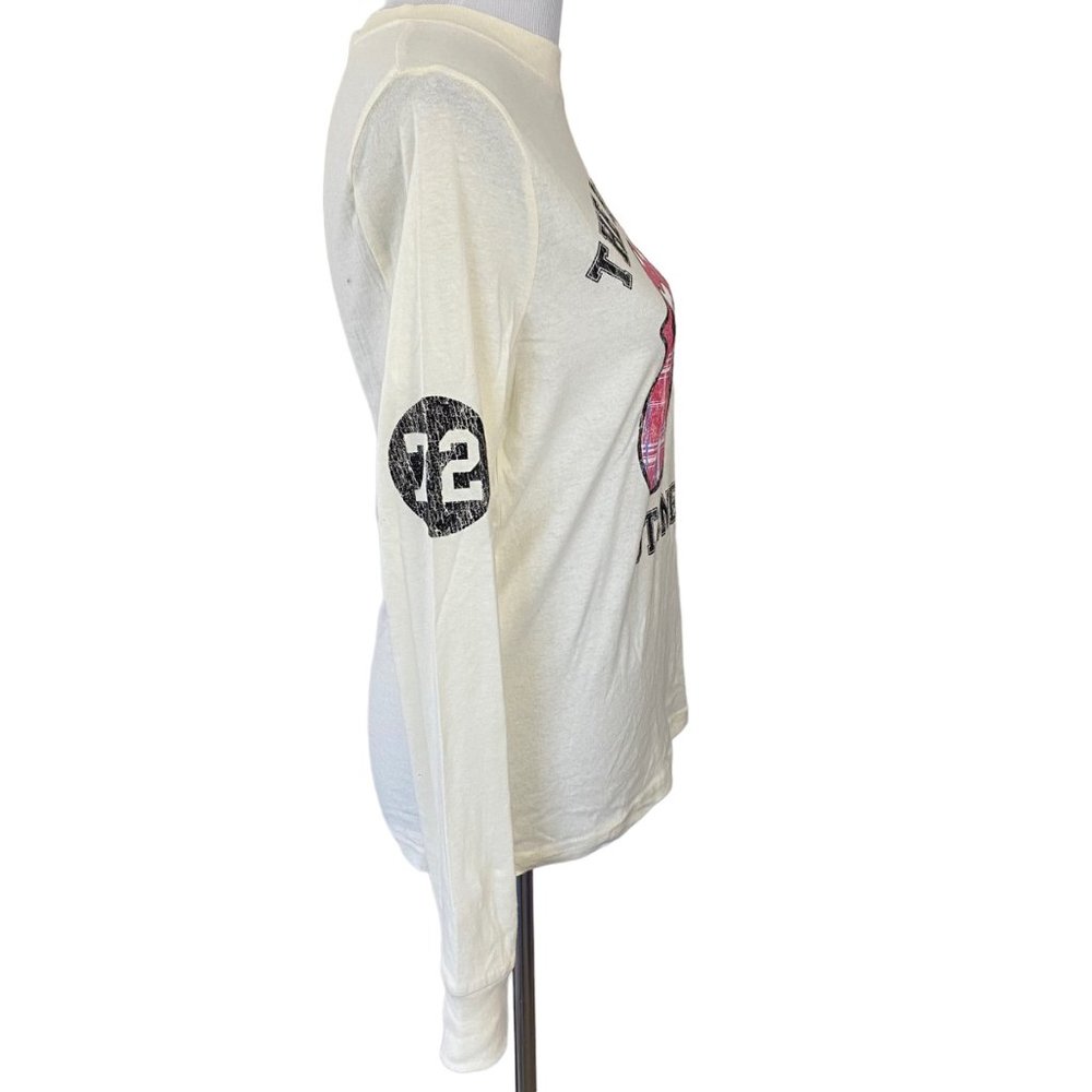 The Rolling Stones Women's Long Sleeve Graphic T-Shirt 72 Plaid Tongue Logo Tee - Picture 2 of 12
